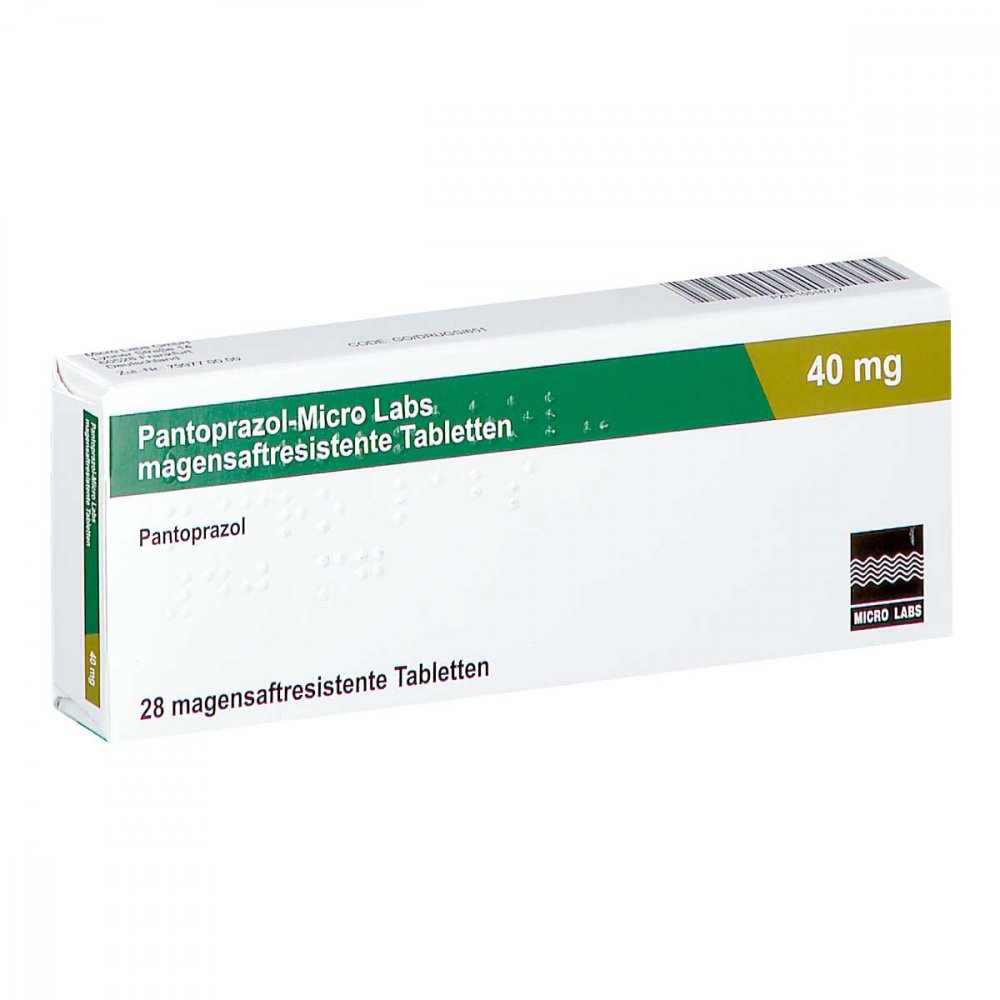 Das Produktfoto zeigt Pantoprazol-Micro Labs 40 Mg Magensaftr.Tabletten (28 stk) PZN 10516727
