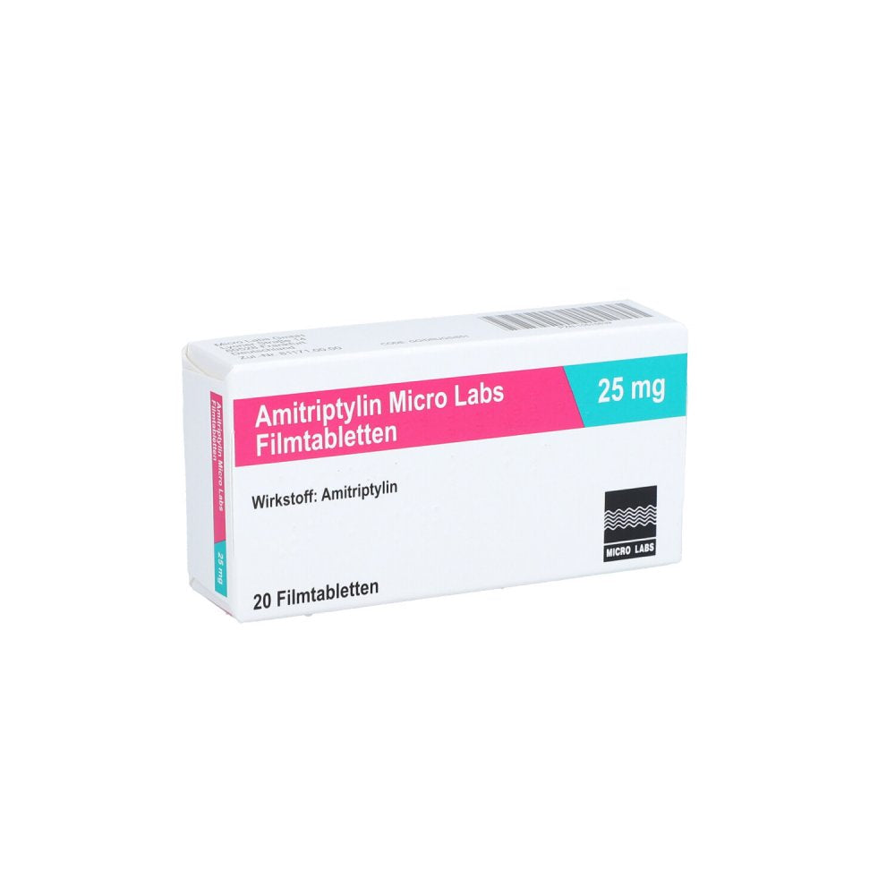 Das Produktfoto zeigt Amitriptylin Micro Labs 25 Mg Filmtabletten (20 stk) PZN 10516839