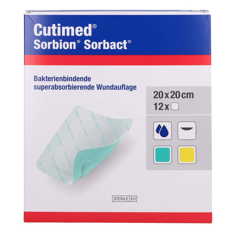 Cutimed Sorbion Sorbact Wundauflage 20x20 Cm (12 stk)