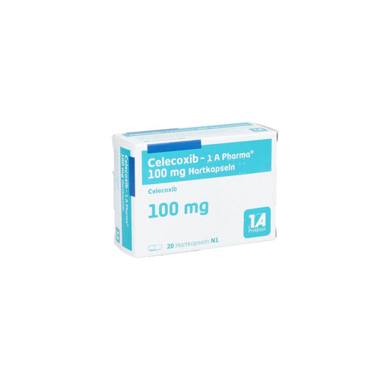 Das Produktfoto zeigt Celecoxib-1a Pharma 100 Mg Hartkapseln (20 stk) PZN 10526631