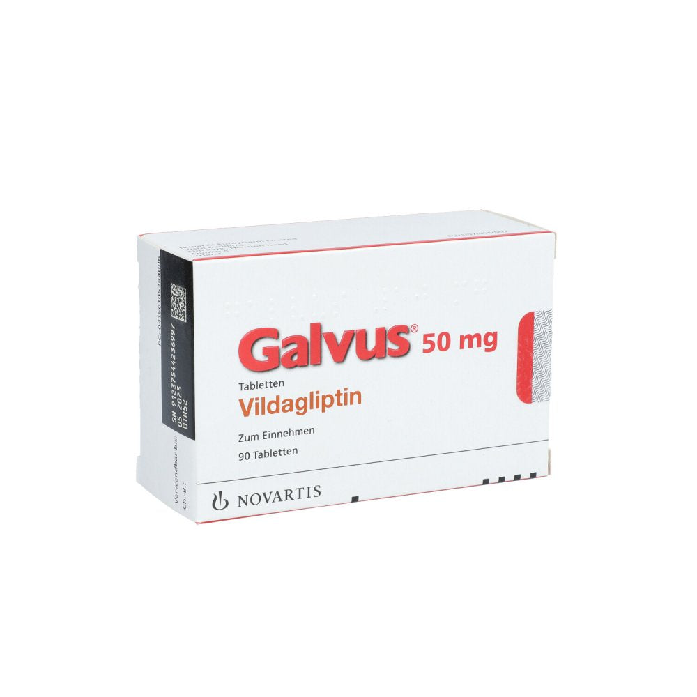 Das Produktfoto zeigt Galvus 50 Mg Tabletten (90 stk) PZN 10528400
