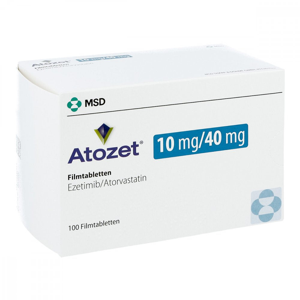 Das Produktfoto zeigt Atozet 10 Mg/40 Mg Filmtabletten (100 stk) PZN 10538410