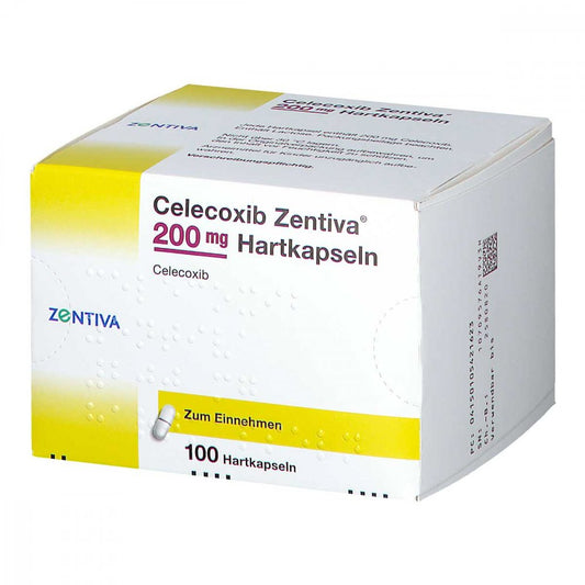 Das Produktfoto zeigt Celecoxib Zentiva 200 Mg Hartkapseln (100 stk) PZN 10542162
