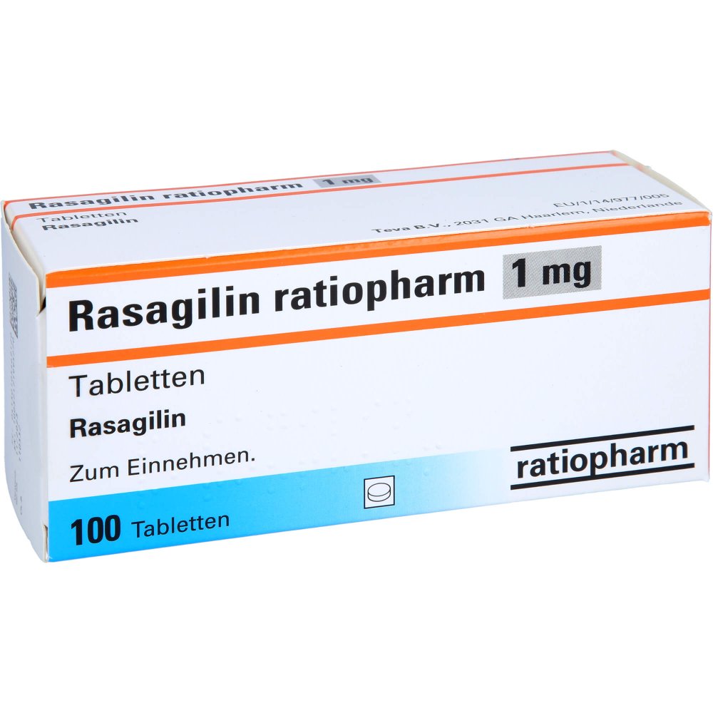 Das Produktfoto zeigt Rasagilin Ratiopharm 1 Mg Tabletten (100 stk) PZN 10546912