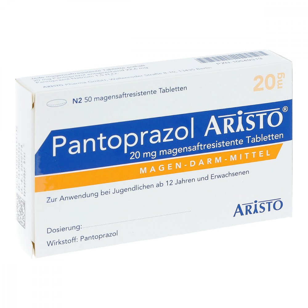Pantoprazol Aristo 20 Mg Magensaftres.Tabletten (50 stk)