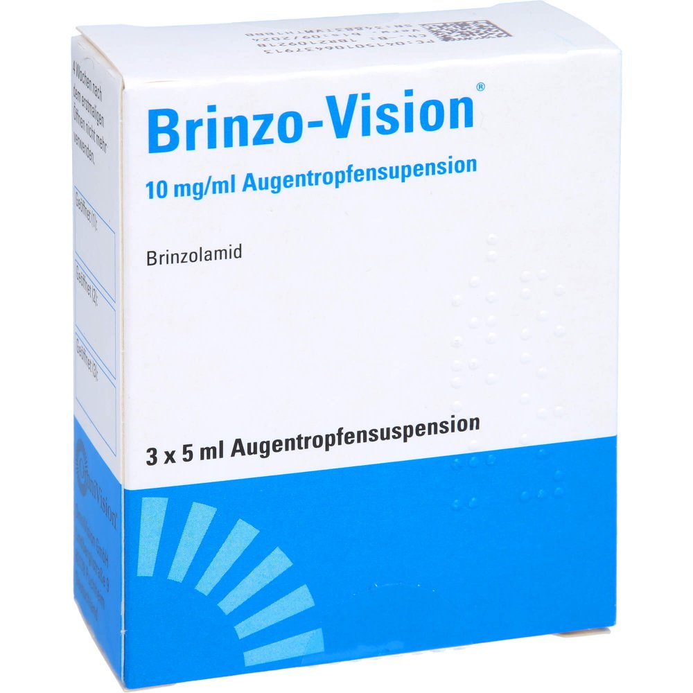 Das Produktfoto zeigt Brinzo-Vision 10 Mg/Ml Augentropfensuspension (3X5 ml) PZN 10643791