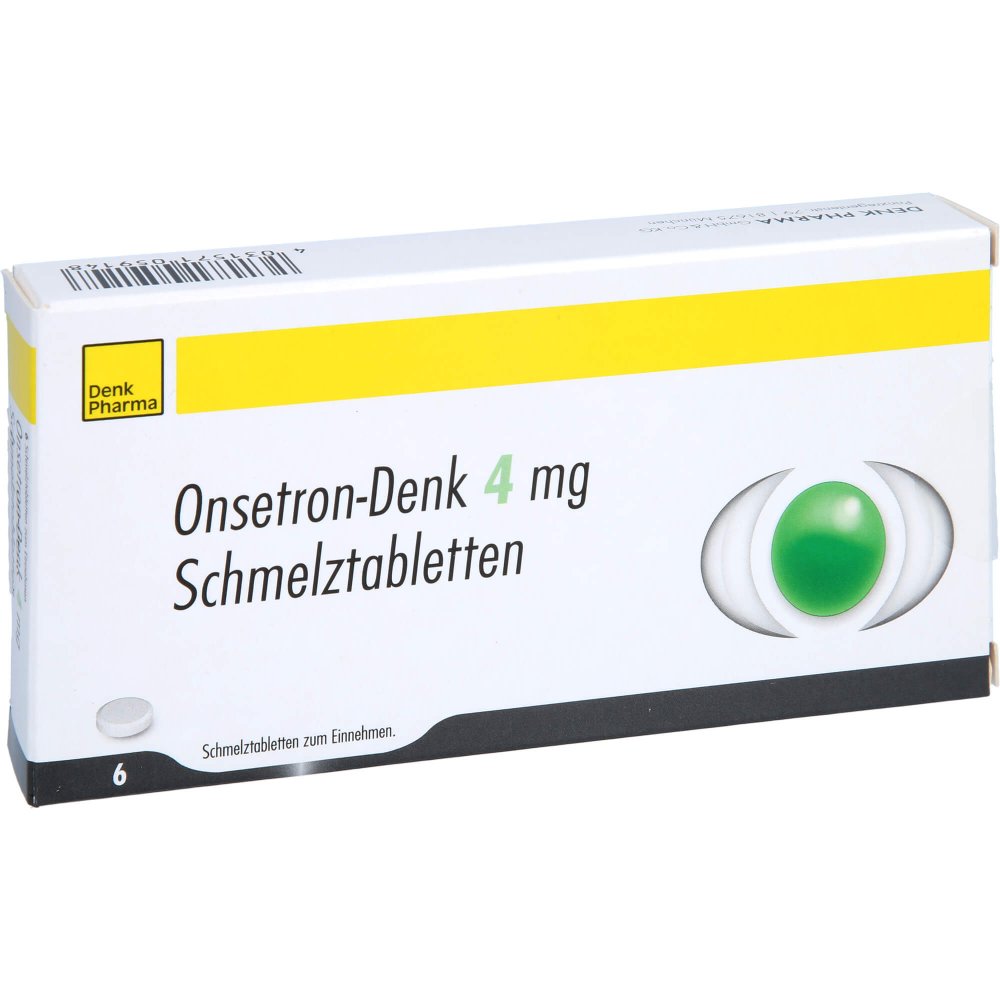 Das Produktfoto zeigt Onsetron-Denk 4 Mg Schmelztabletten (6 stk) PZN 10708510