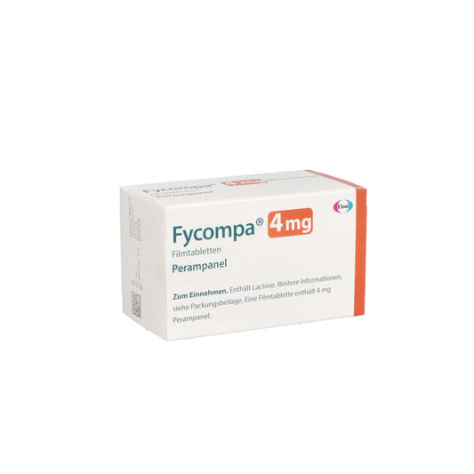 Das Produktfoto zeigt Fycompa 4 Mg Filmtabletten (98 stk) PZN 10709633