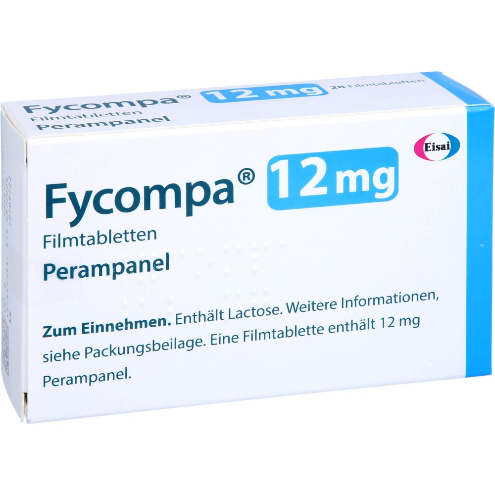 Das Produktfoto zeigt Fycompa 12 Mg Filmtabletten (28 stk) PZN 10709722