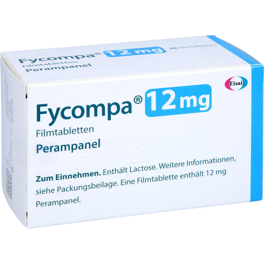 Das Produktfoto zeigt Fycompa 12 Mg Filmtabletten (98 stk) PZN 10709739