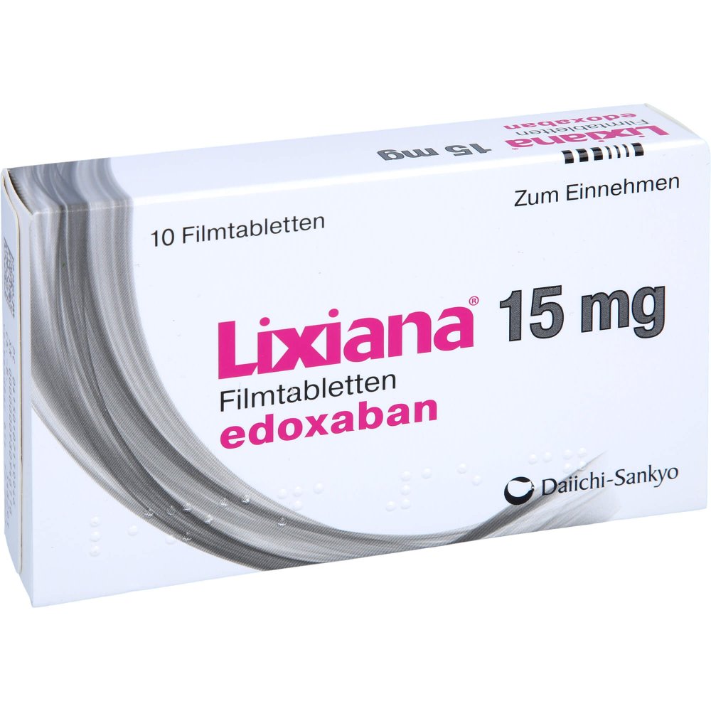 Das Produktfoto zeigt Lixiana 15 Mg Filmtabletten (10 stk) PZN 10713994