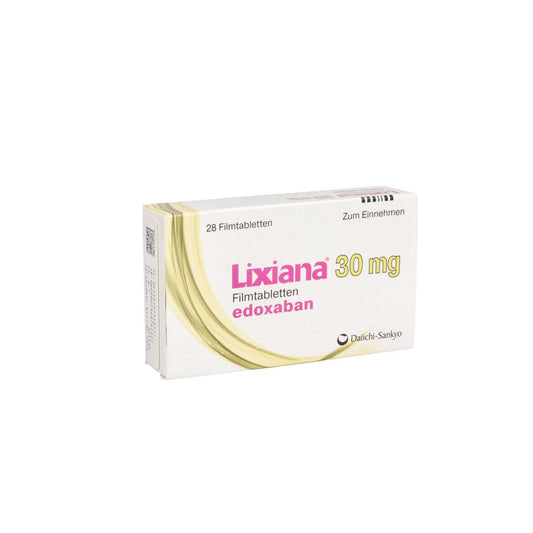 Das Produktfoto zeigt Lixiana 30 Mg Filmtabletten (28 stk) PZN 10714031