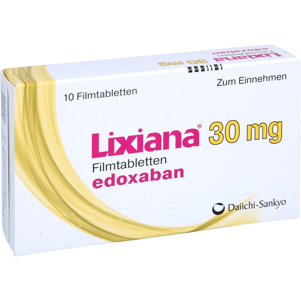 Das Produktfoto zeigt Lixiana 30 Mg Filmtabletten (10 stk) PZN 10714143