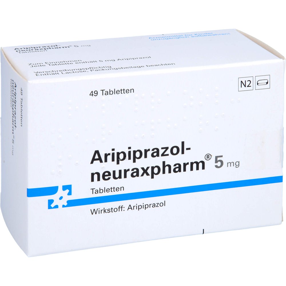 Das Produktfoto zeigt Aripiprazol-Neuraxpharm 5 Mg Tabletten (49 stk) PZN 10736216