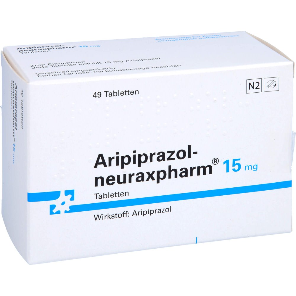 Das Produktfoto zeigt Aripiprazol-Neuraxpharm 15 Mg Tabletten (49 stk) PZN 10736305