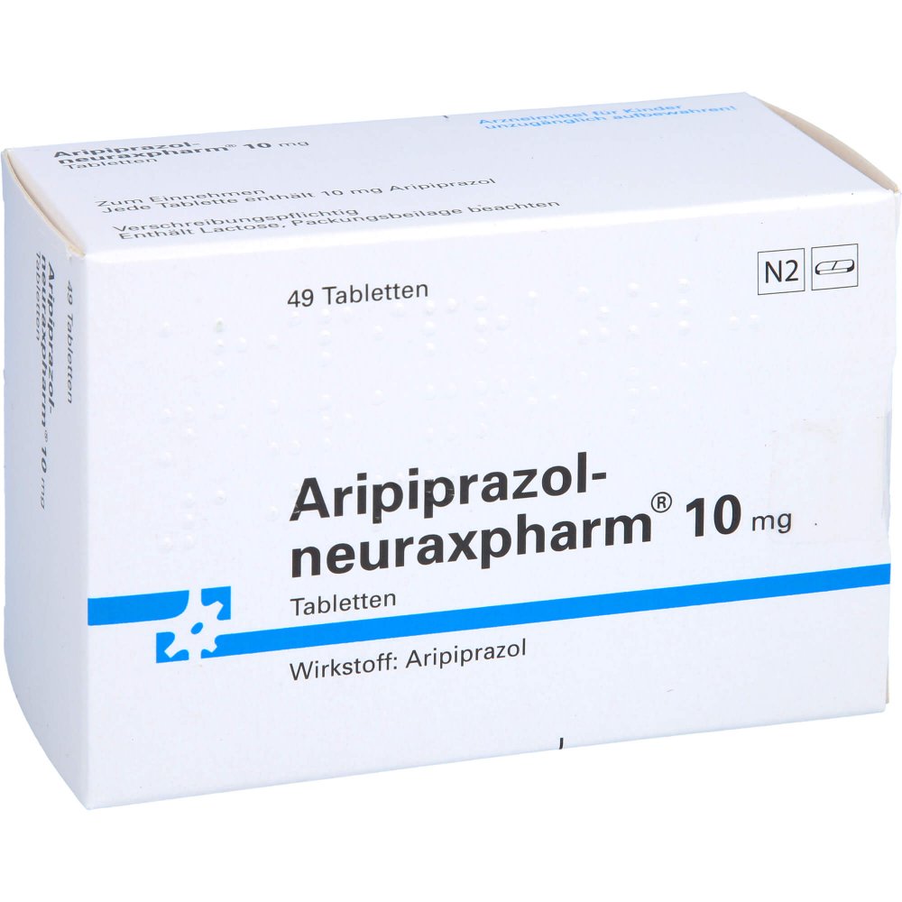 Das Produktfoto zeigt Aripiprazol-Neuraxpharm 10 Mg Tabletten (49 stk) PZN 10736587