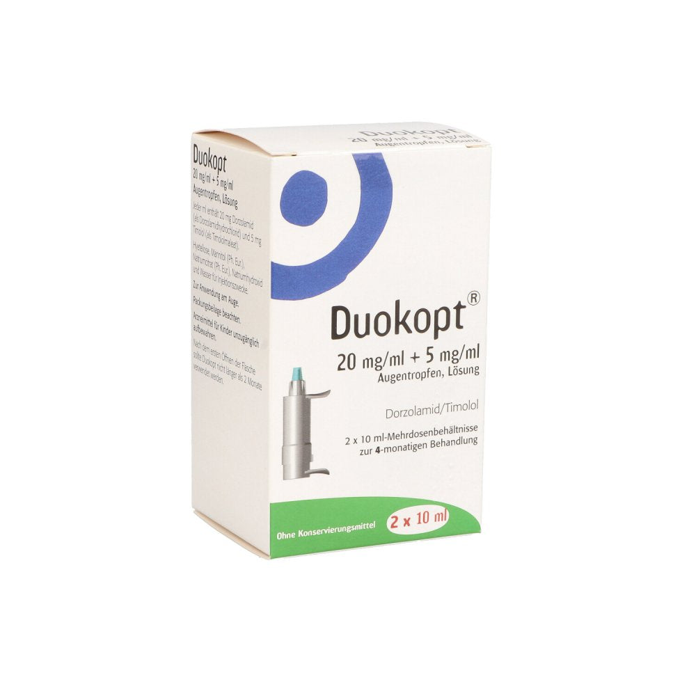 Das Produktfoto zeigt Duokopt 20 Mg/Ml + 5 Mg/Ml Augentropfen (2X10 ml) PZN 10746232