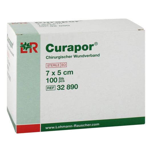 Das Produktfoto zeigt Curapor Wundverband Steril Chirurgisch 5x7 Cm (100 stk) PZN 10757069