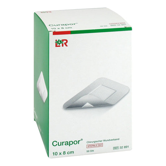 Das Produktfoto zeigt Curapor Wundverband Steril Chirurgisch 8x10 Cm (50 stk) PZN 10757075