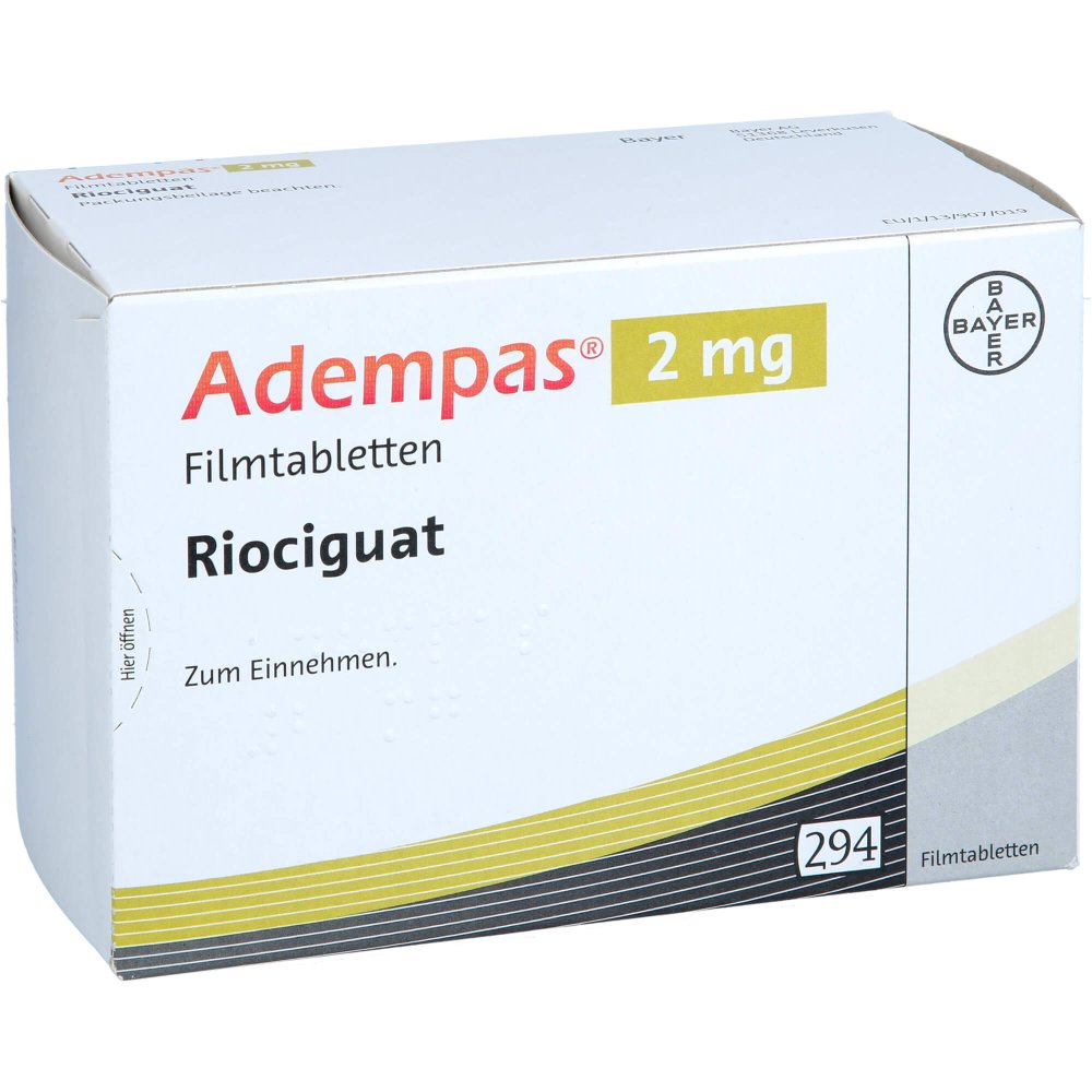 Das Produktfoto zeigt Adempas 2 Mg Filmtabletten (294 stk) PZN 10757247