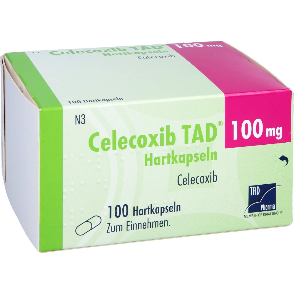 Das Produktfoto zeigt Celecoxib Tad 100 Mg Hartkapseln (100 stk) PZN 10763785