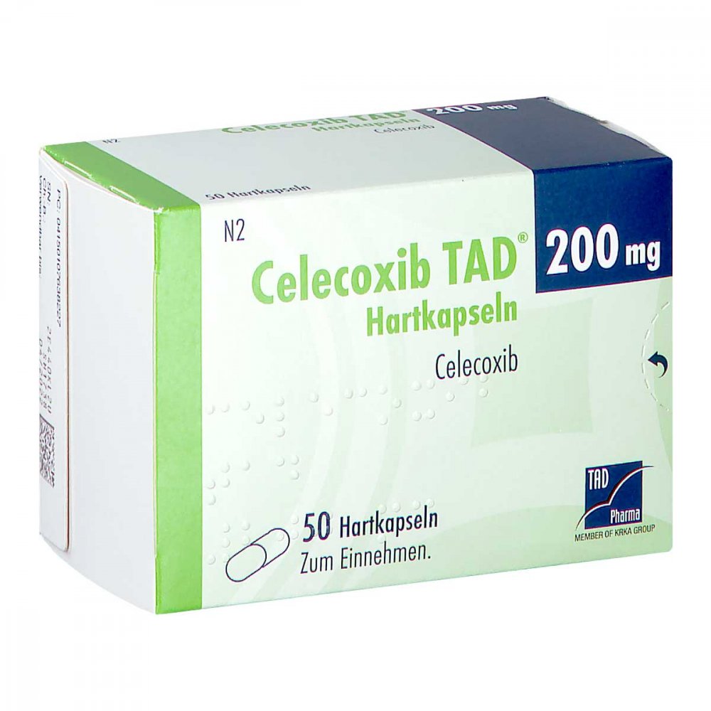Das Produktfoto zeigt Celecoxib Tad 200 Mg Hartkapseln (50 stk) PZN 10763822