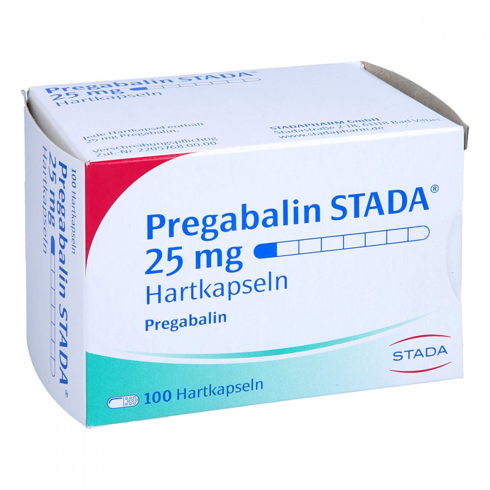 Das Produktfoto zeigt Pregabalin Stada 25 Mg Hartkapseln (100 stk) PZN 10779987