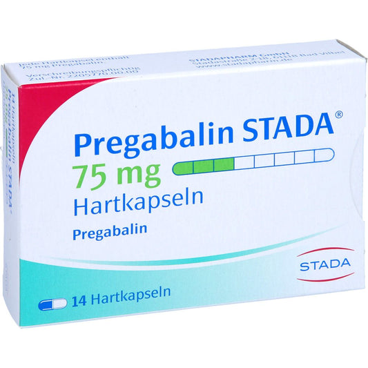 Das Produktfoto zeigt Pregabalin Stada 75 Mg Hartkapseln (14 stk) PZN 10780045