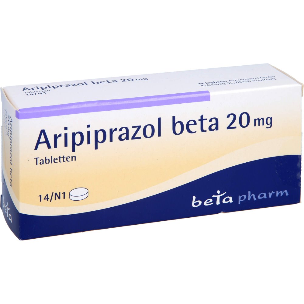Das Produktfoto zeigt Aripiprazol Beta 20 Mg Tabletten (14 stk) PZN 10784480