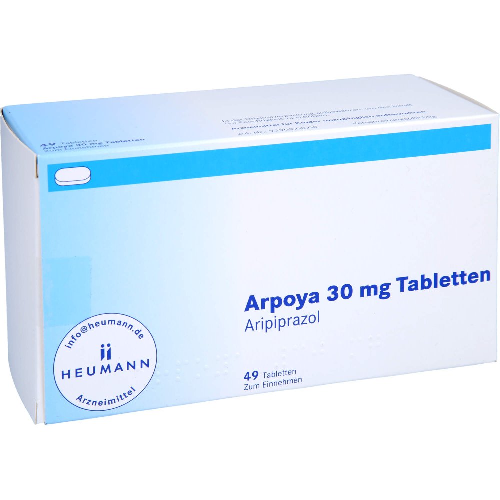 Das Produktfoto zeigt Arpoya 30 Mg Tabletten (49 stk) PZN 10785427
