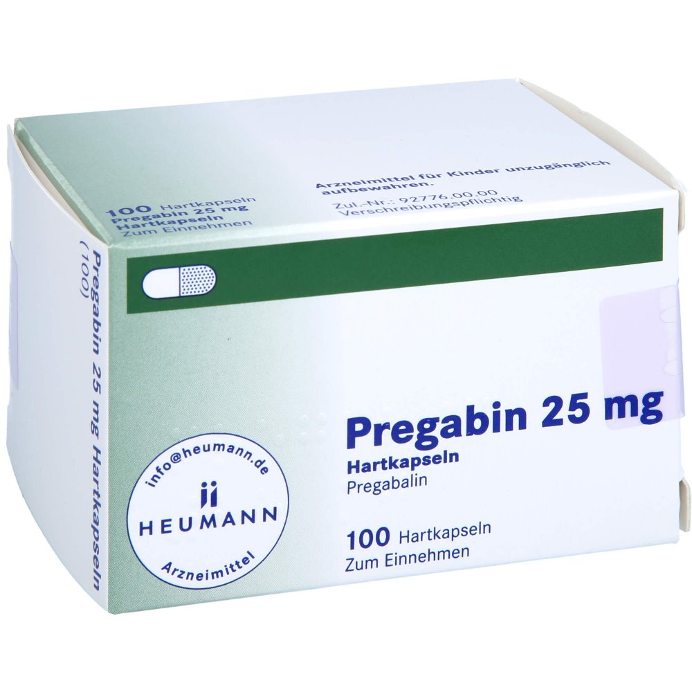Das Produktfoto zeigt Pregabin 25 Mg Hartkapseln (100 stk) PZN 10785700