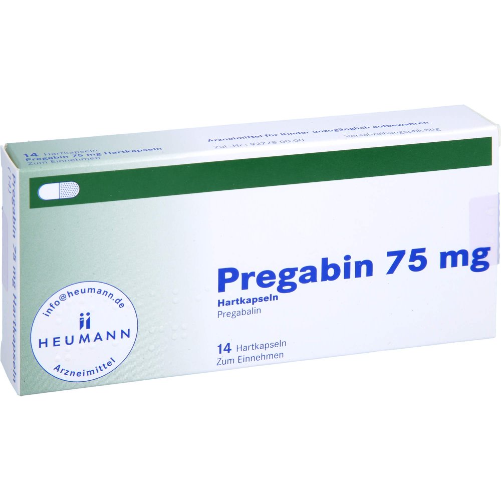 Das Produktfoto zeigt Pregabin 75 Mg Hartkapseln (14 stk) PZN 10785746