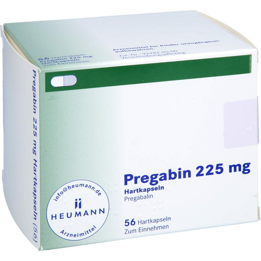 Das Produktfoto zeigt Pregabin 225 Mg Hartkapseln (56 stk) PZN 10785864