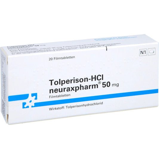 Das Produktfoto zeigt Tolperison-Hcl Neuraxpharm 50 Mg (20 stk) PZN 10786562