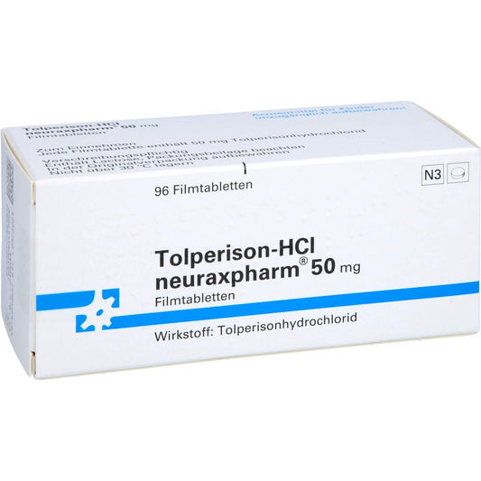 Das Produktfoto zeigt Tolperison-Hcl Neuraxpharm 50 Mg (96 stk) PZN 10786585