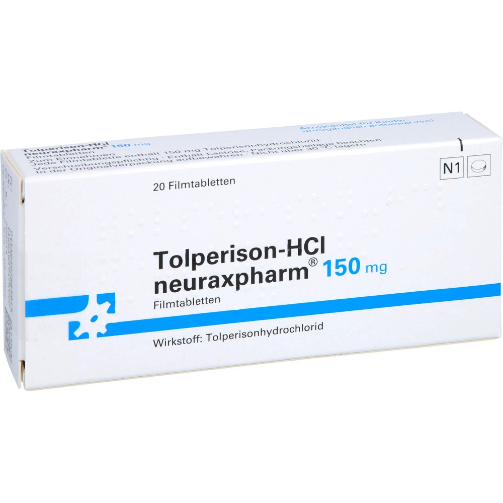 Das Produktfoto zeigt Tolperison-Hcl Neuraxpharm 150 Mg (20 stk) PZN 10786591