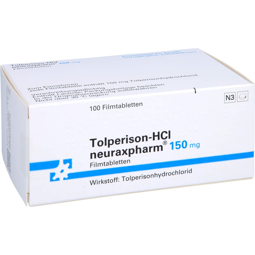 Das Produktfoto zeigt Tolperison-Hcl Neuraxpharm 150 Mg (100 stk) PZN 10786622