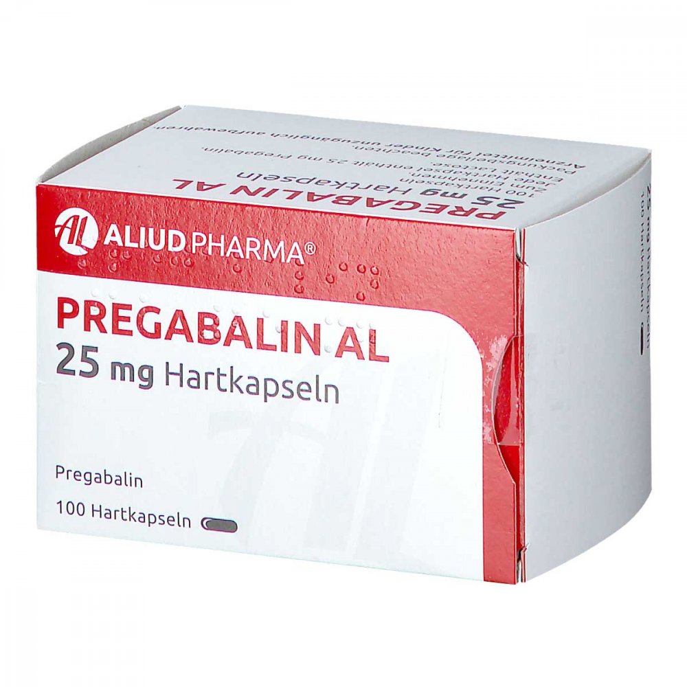 Das Produktfoto zeigt Pregabalin Al 25 Mg Hartkapseln (100 stk) PZN 10791735