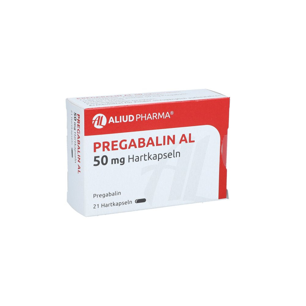 Das Produktfoto zeigt Pregabalin Al 50 Mg Hartkapseln (21 stk) PZN 10791741
