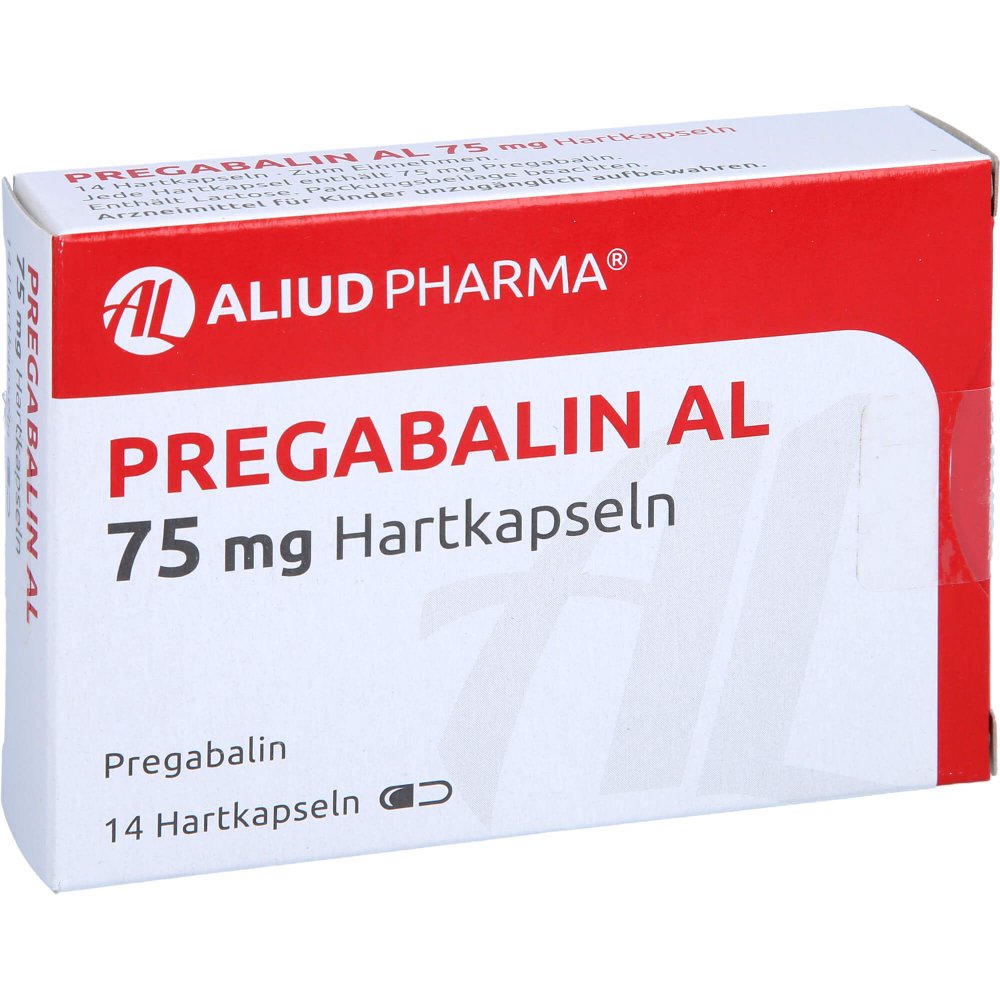 Das Produktfoto zeigt Pregabalin Al 75 Mg Hartkapseln (14 stk) PZN 10791764