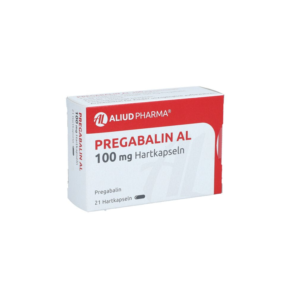 Das Produktfoto zeigt Pregabalin Al 100 Mg Hartkapseln (21 stk) PZN 10791793