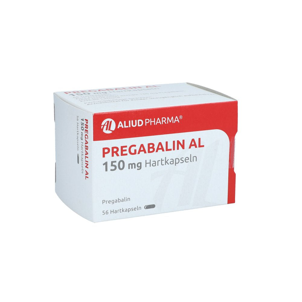 Das Produktfoto zeigt Pregabalin Al 150 Mg Hartkapseln (56 stk) PZN 10791818