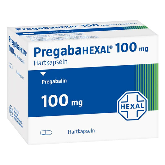 Das Produktfoto zeigt Pregabahexal 100 Mg Hartkapseln (56 stk) PZN 10793651