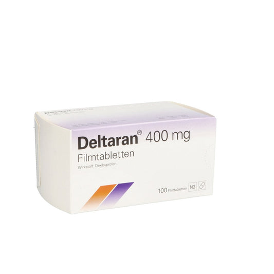 Das Produktfoto zeigt Deltaran 400 Mg Filmtabletten (100 stk) PZN 10794283