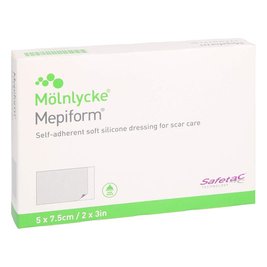 Das Produktfoto zeigt Mepiform 5x7,5 Cm Verband (5 stk) PZN 10809725