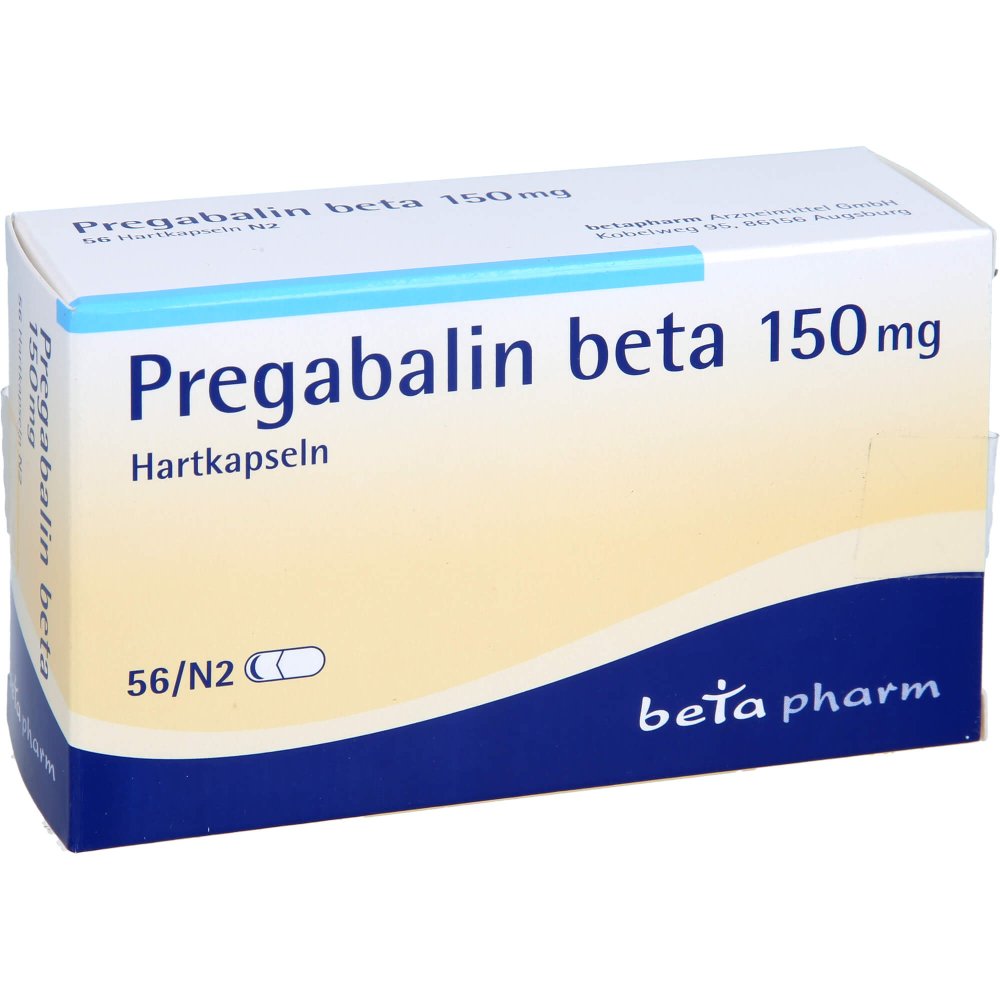 Das Produktfoto zeigt Pregabalin Beta 150 Mg Hartkapseln (56 stk) PZN 10810616