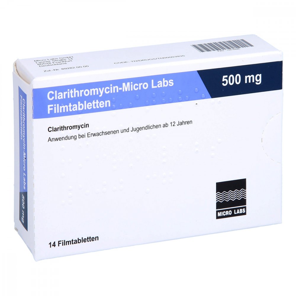 Clarithromycin Micro Labs 500 Mg Filmtabletten (14 stk)
