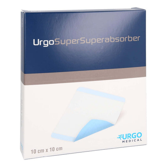 Das Produktfoto zeigt Urgosupersuperabsorber 10x10 Cm Verband (10 stk) PZN 10823955