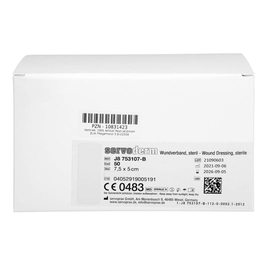 Das Produktfoto zeigt Wundverband Steril 5x7,5 Cm (50 stk) PZN 10831423