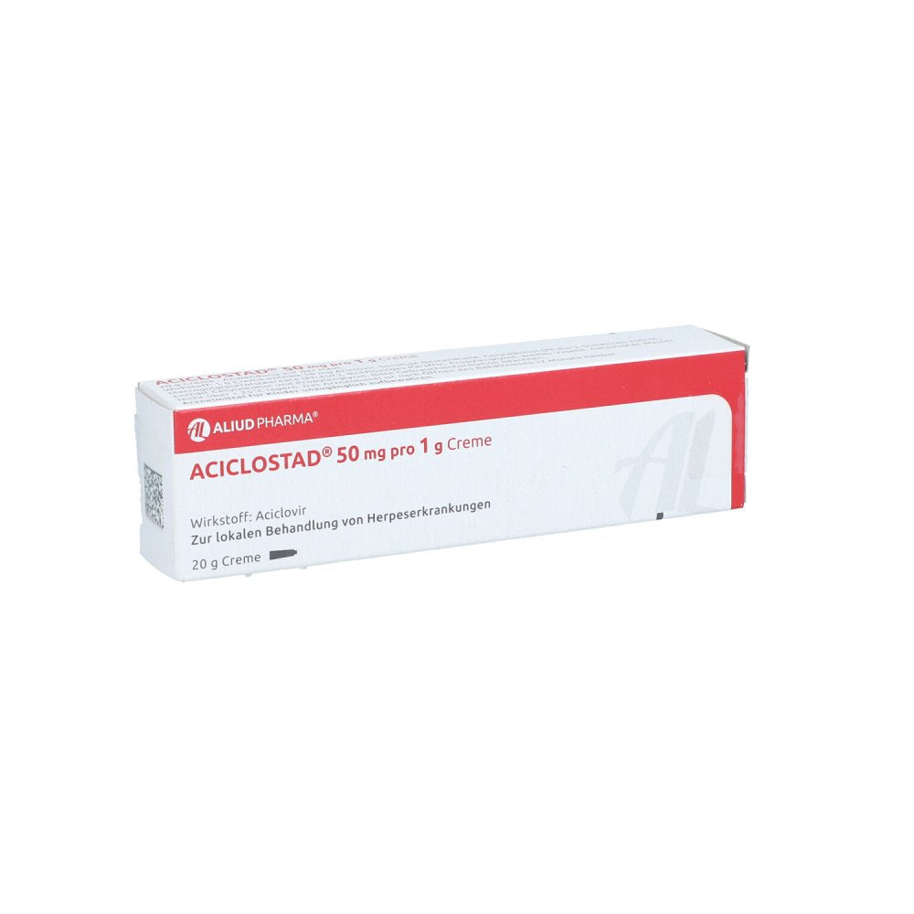 Das Produktfoto zeigt Aciclostad 50 Mg Pro 1 G Creme Aliud (20 g) PZN 10838135